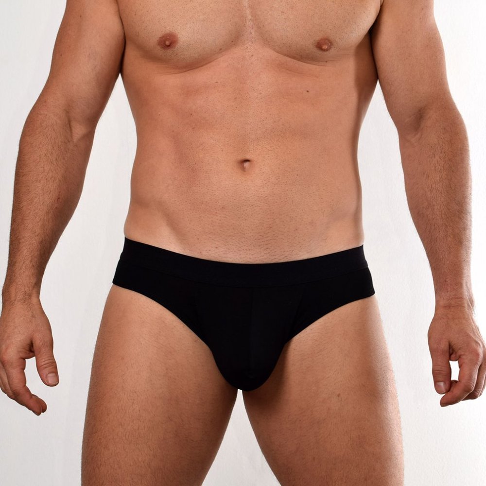 BfM Mens Modal Pouch Brief Underwear - Black